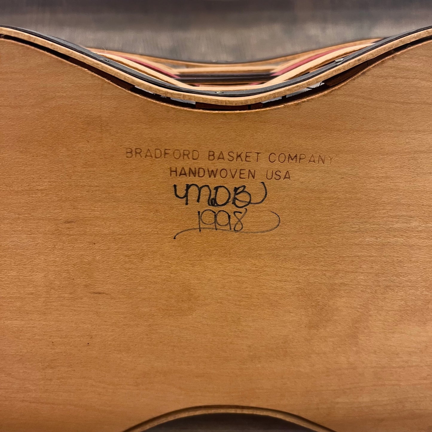Bradford Basket Co. Divided Basket, Signed 1998