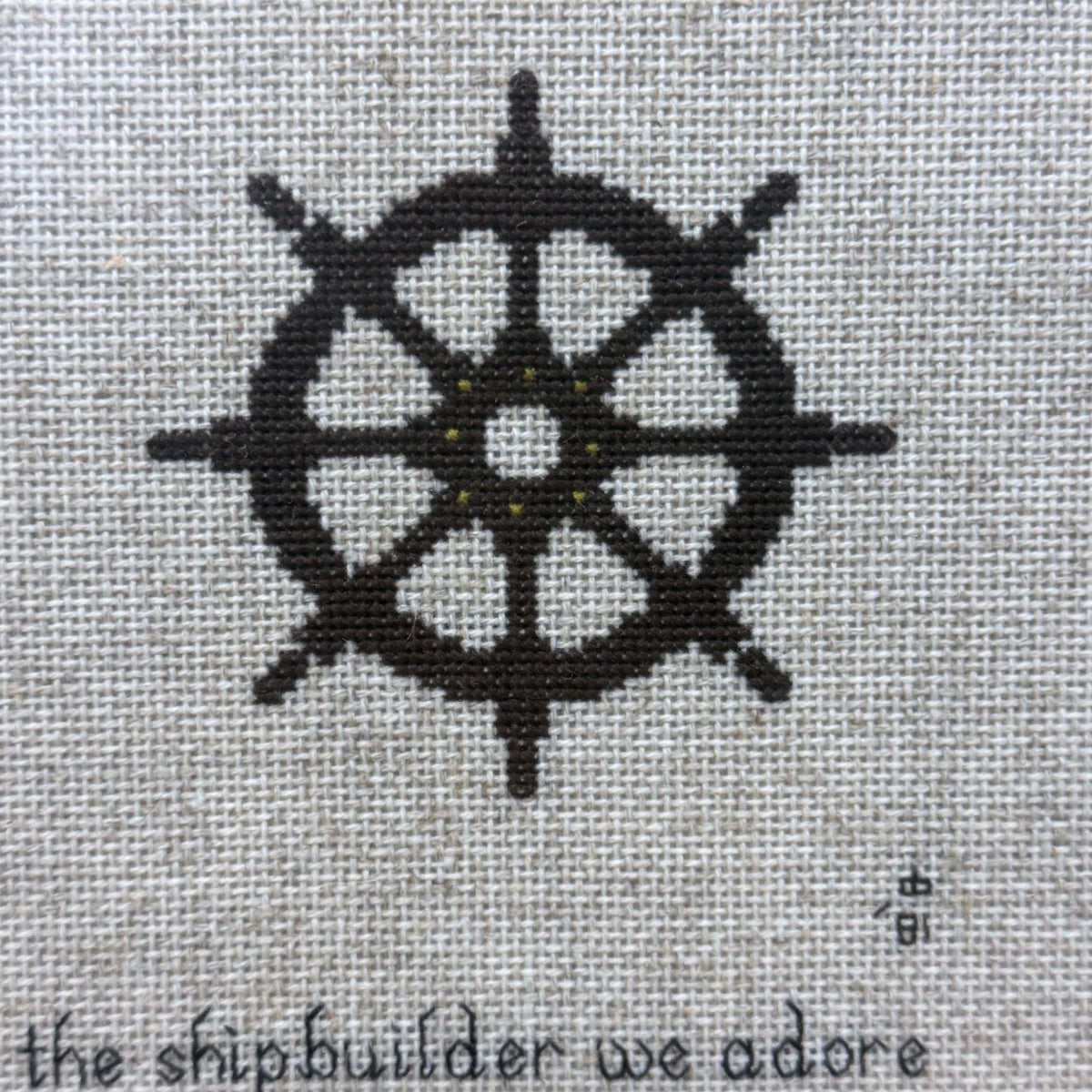 God and the Shipbuilder Kipling Cross Stitch Art 1981