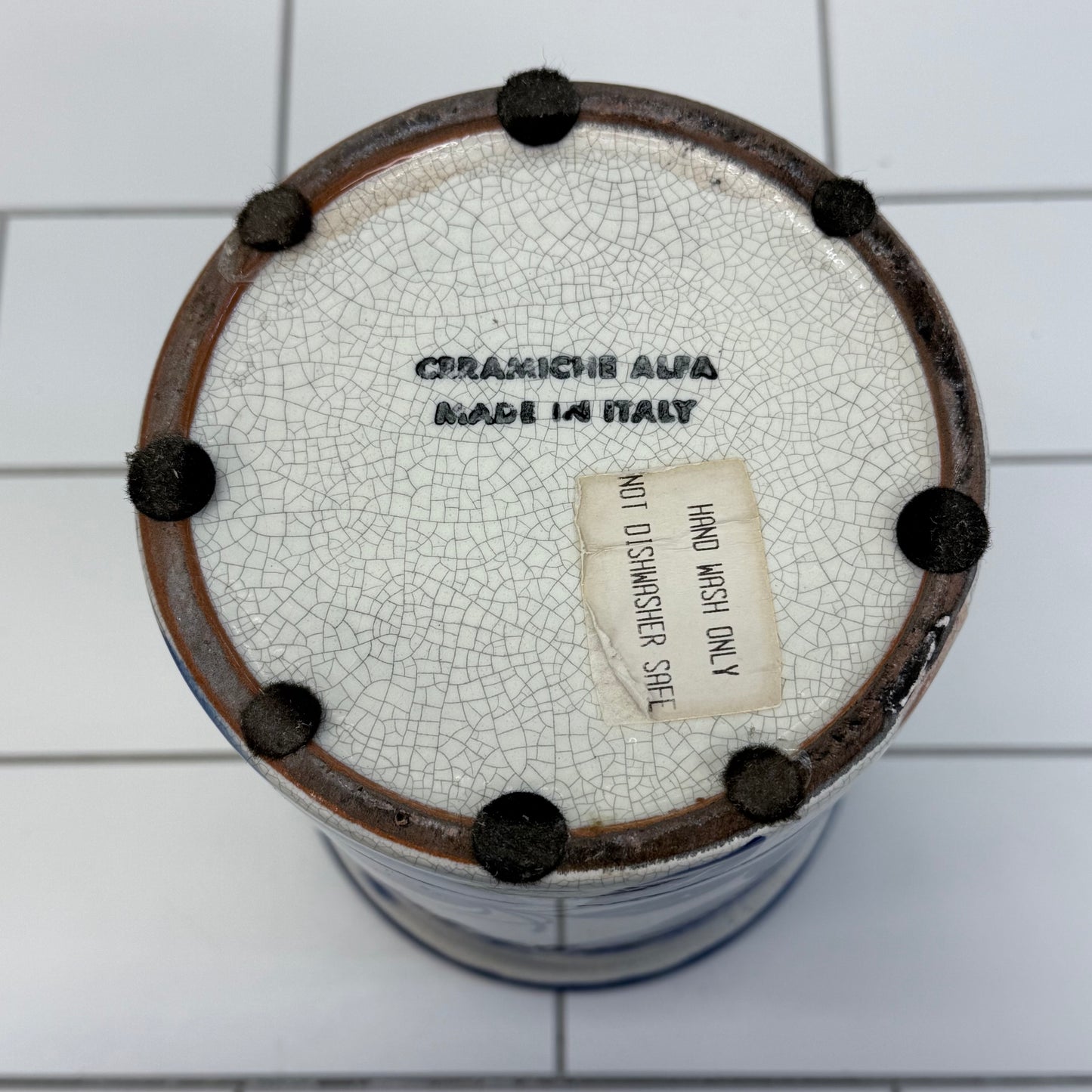 Ceramiche Alfa Utensil Holder, Hand Painted