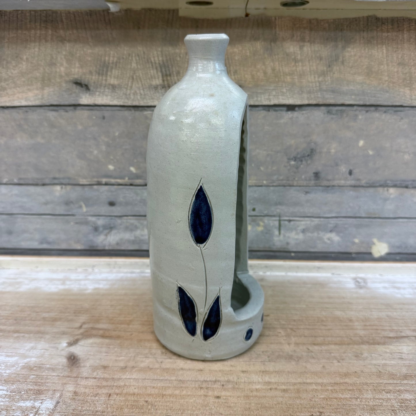 Williamsburg Pottery Salt Glazed Stoneware Jug Candlestick Holder