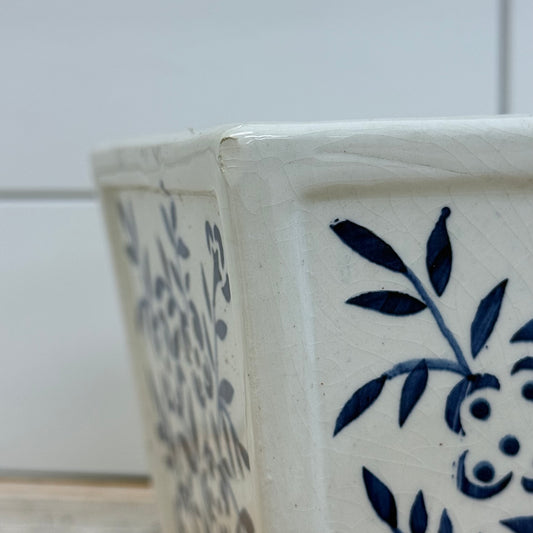 E.P.L. Portugal Blue White Flower Frog Vase