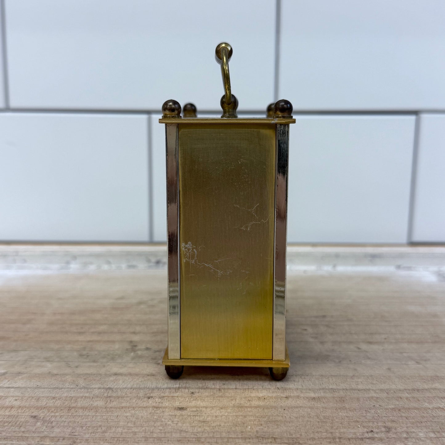 Brass Finish Metal Quartz Desk Clock