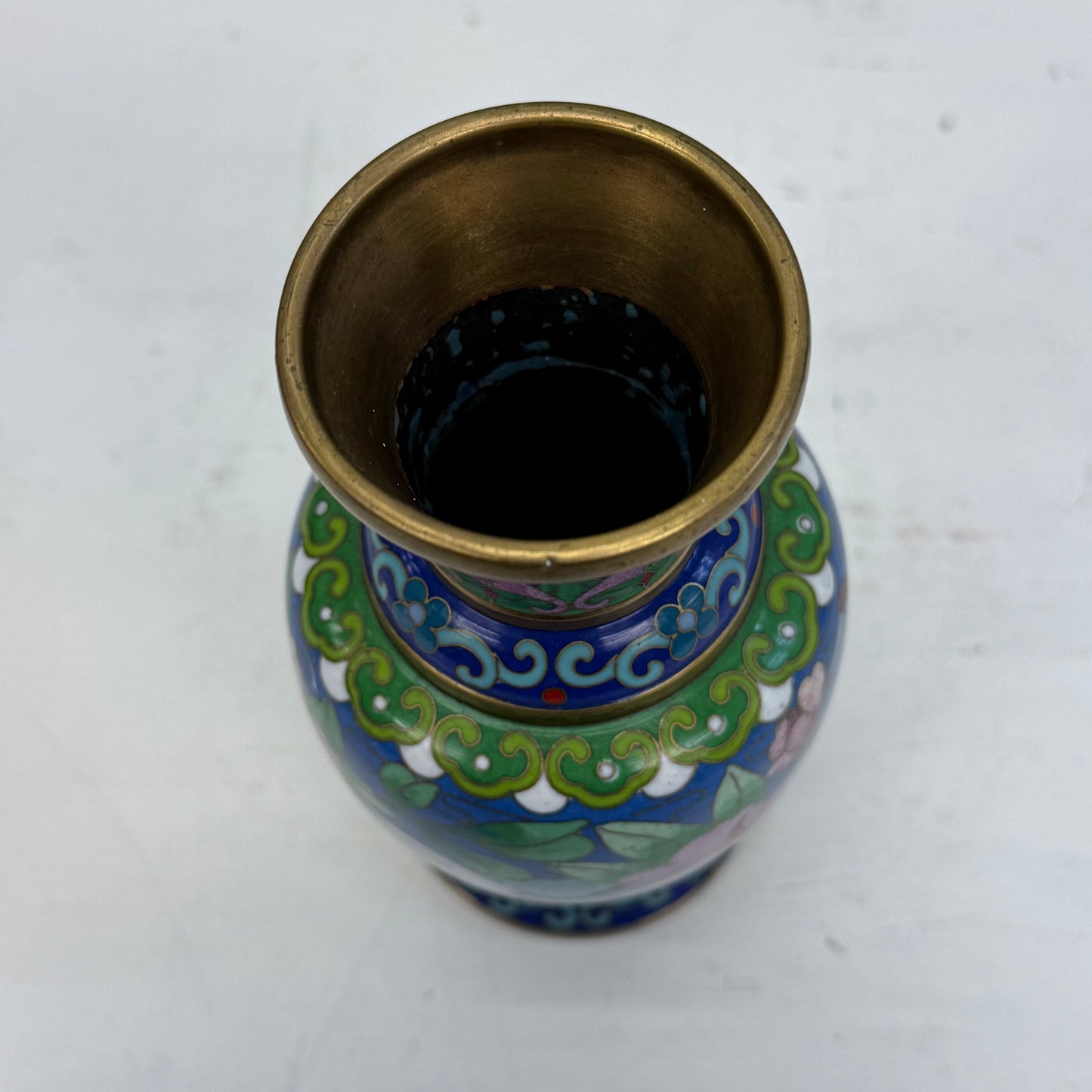 Chinese Lotus & Crane Cloisonné Vase