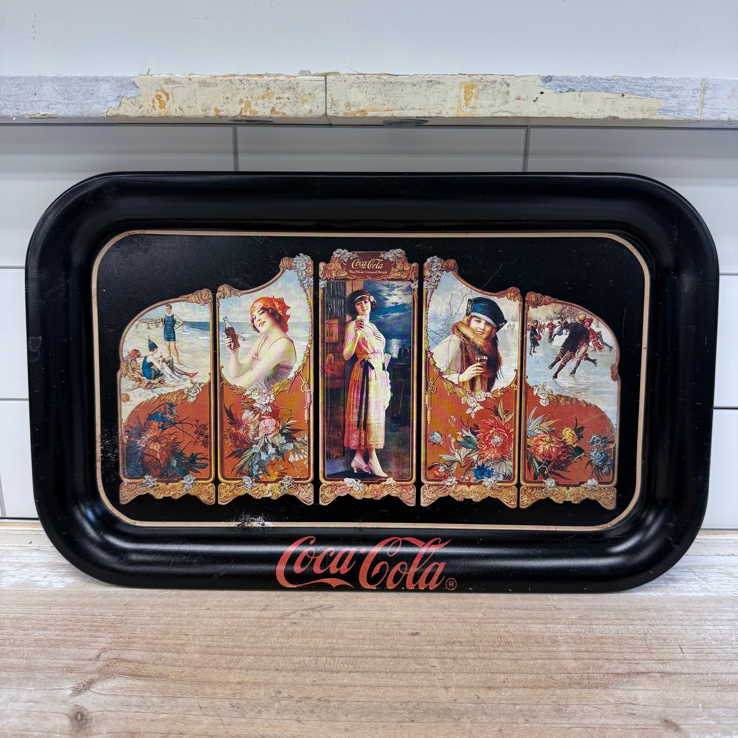 Coca Cola Metal Tray Four Seasons, Ohio Art Co. 1990