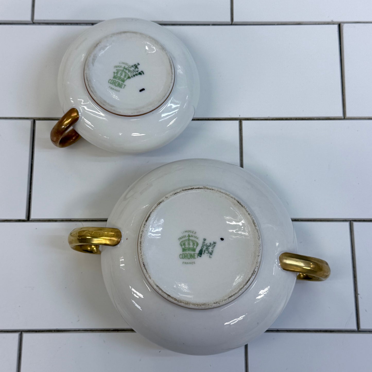 Coronet CMC Limoges Creamer & Sugar Bowl 1906-1914