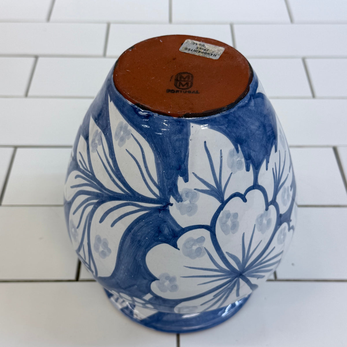 Hand Painted Floral Terracotta Pottery Vase