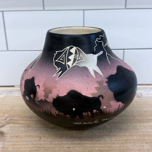 Hozoni Pottery Vase Signed Southwest Navajo Style