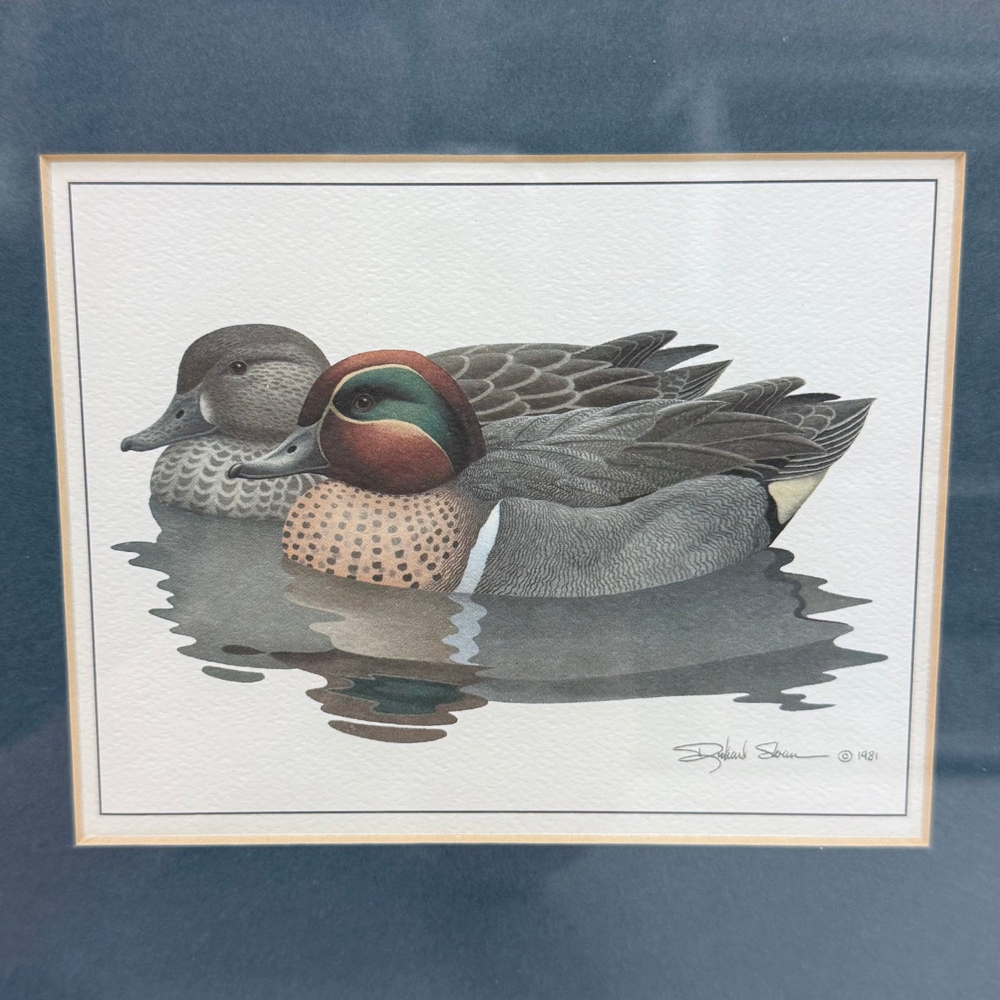 Richard Sloan Duck Art Print & Stamp, Signed 1981