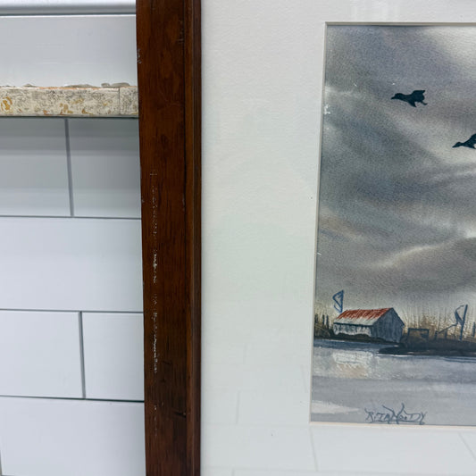 Coastal Landscape Framed Original Painting, Signed