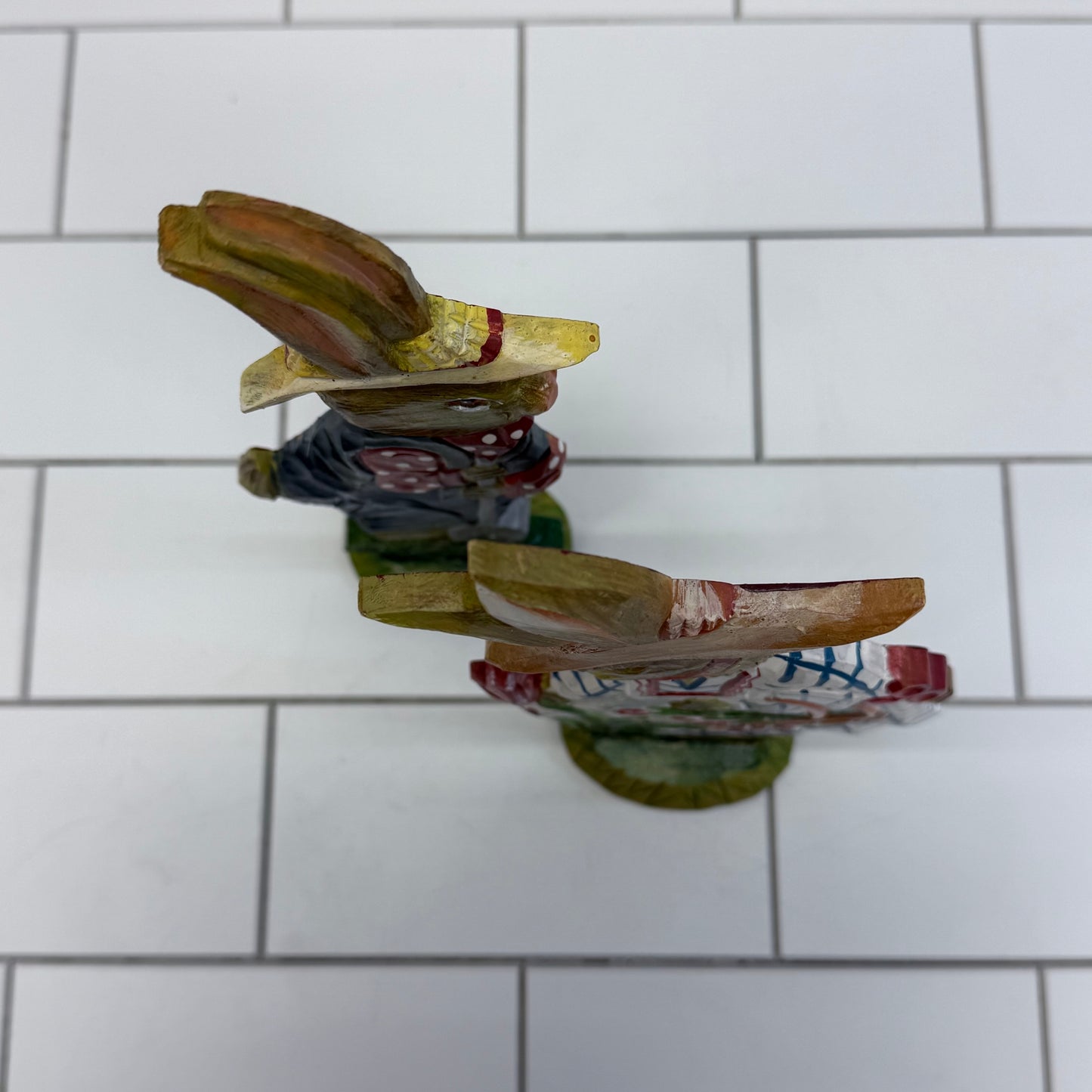 Department 56 Rabbit Figures Hand Painted Wooden, Set of 2