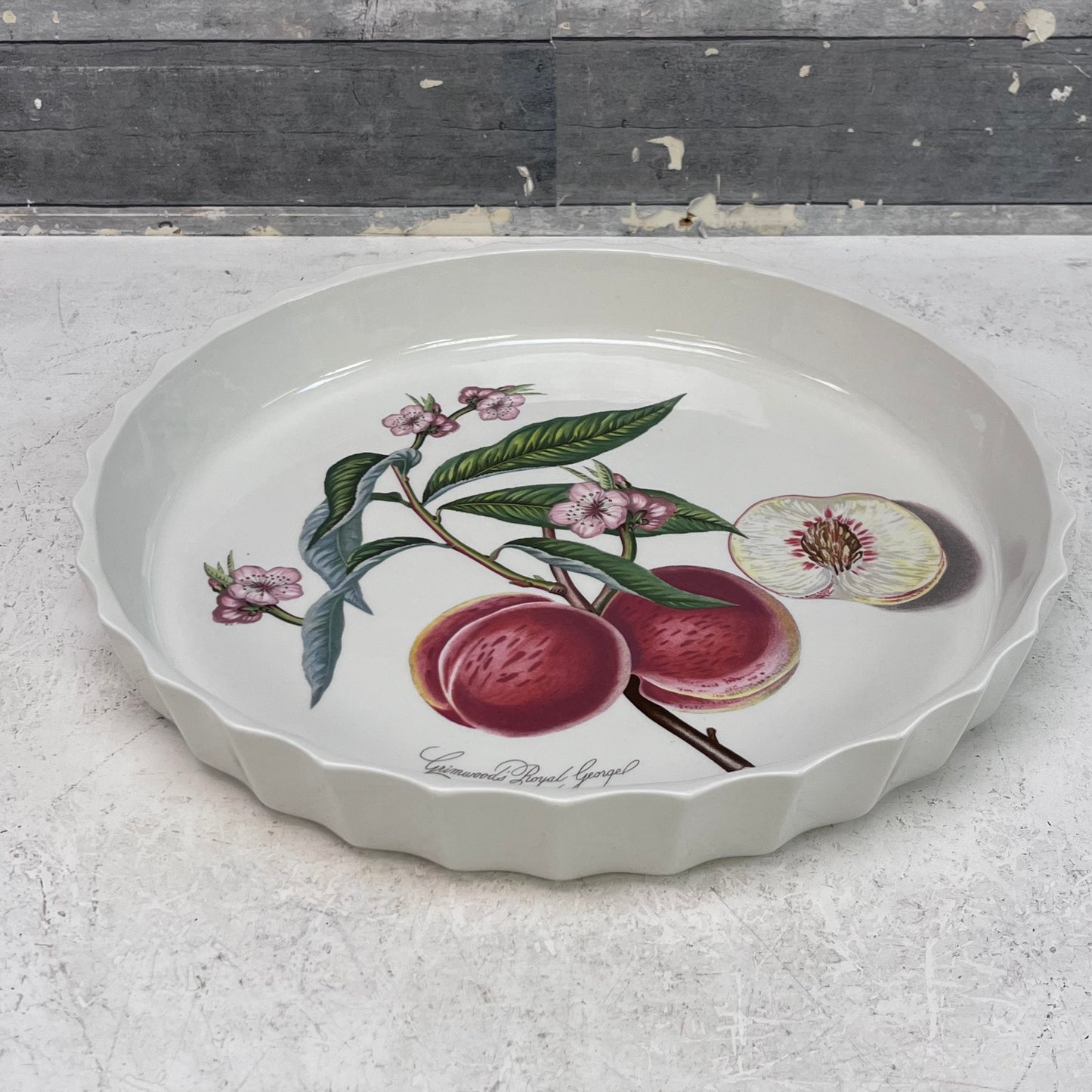 Portmeirion Pomona Peach Ceramic Quiche/Tart Dish