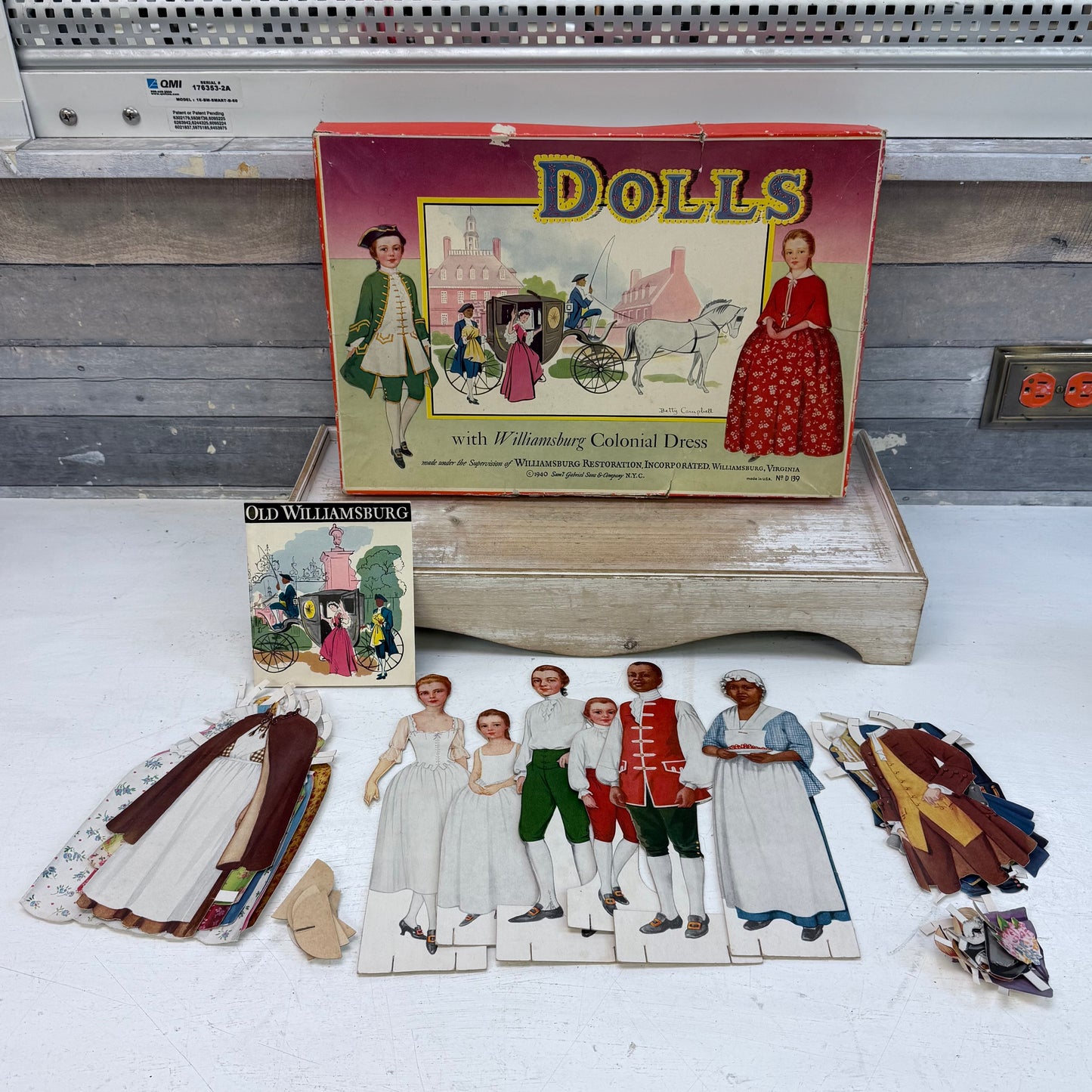 Colonial Williamsburg Paper Dolls Activity Set in Box, 1940