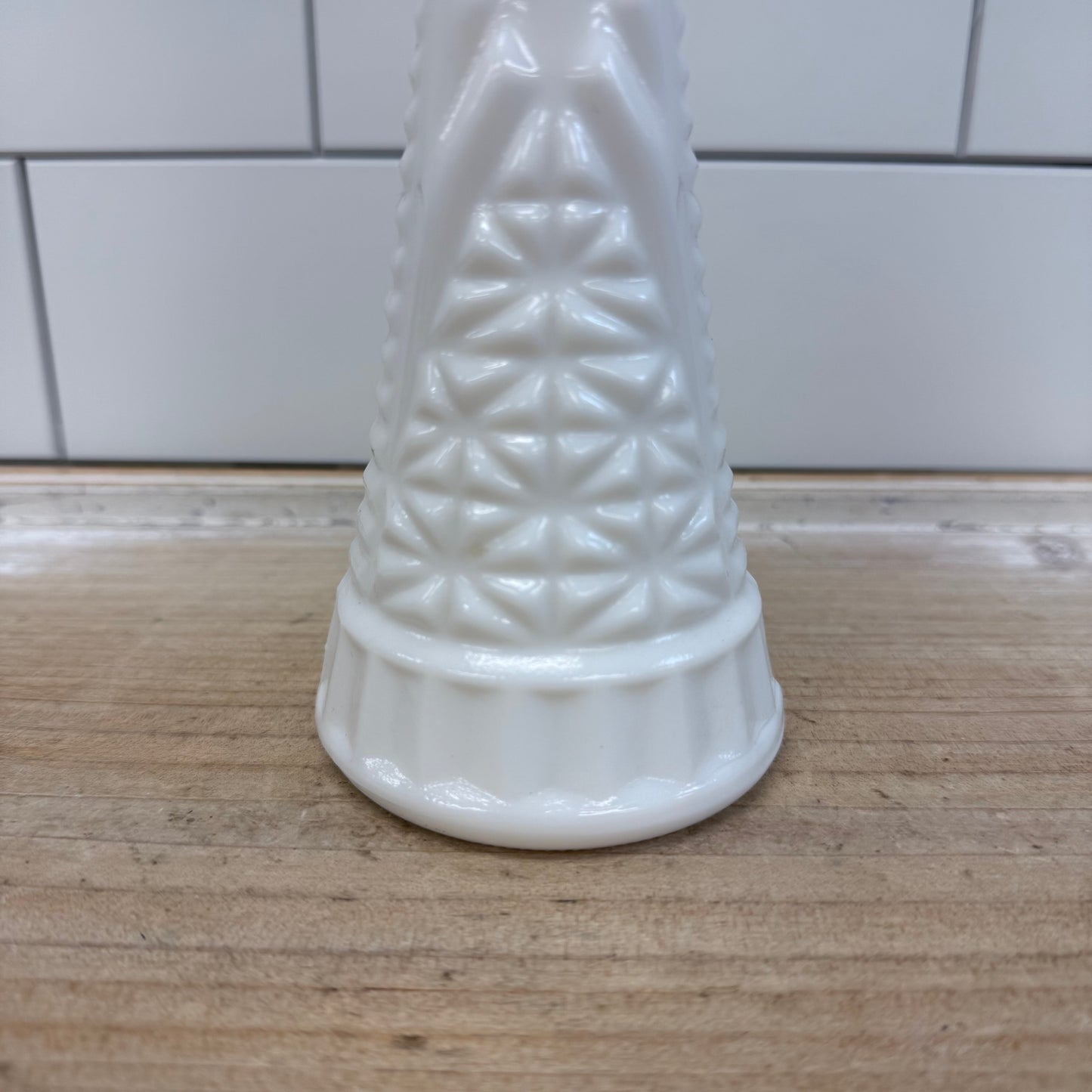Anchor Hocking Stars and Bars Milk Glass Bud Vase