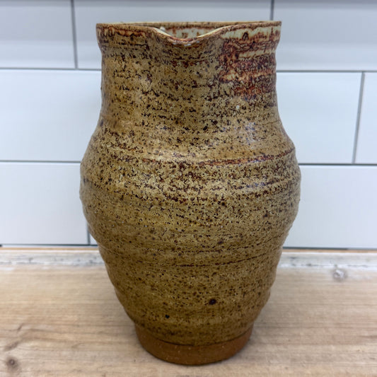 Studio Pottery Stoneware Pitcher Rustic Drip Glaze