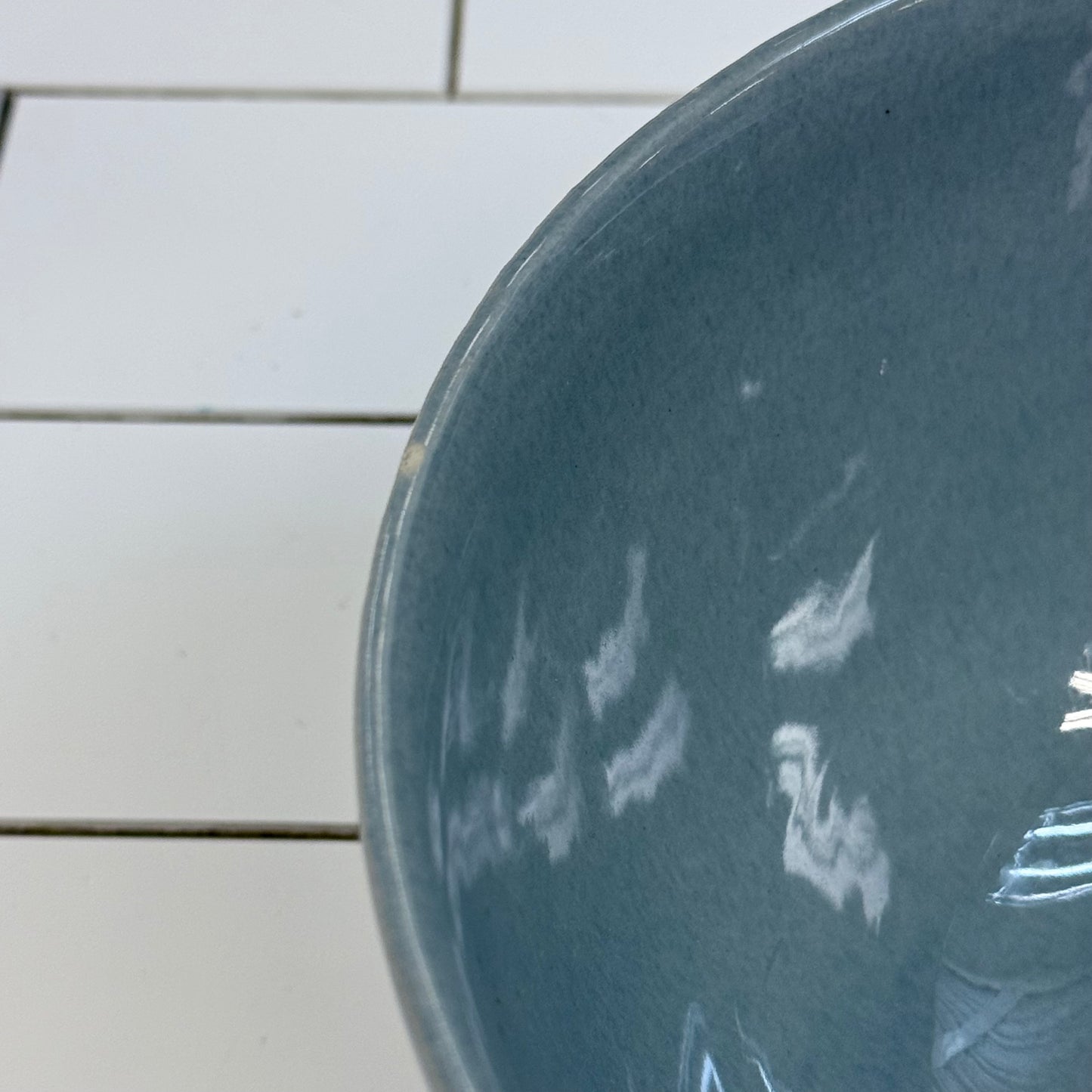 Studio Art Pottery Blue Gray Stoneware Bowl