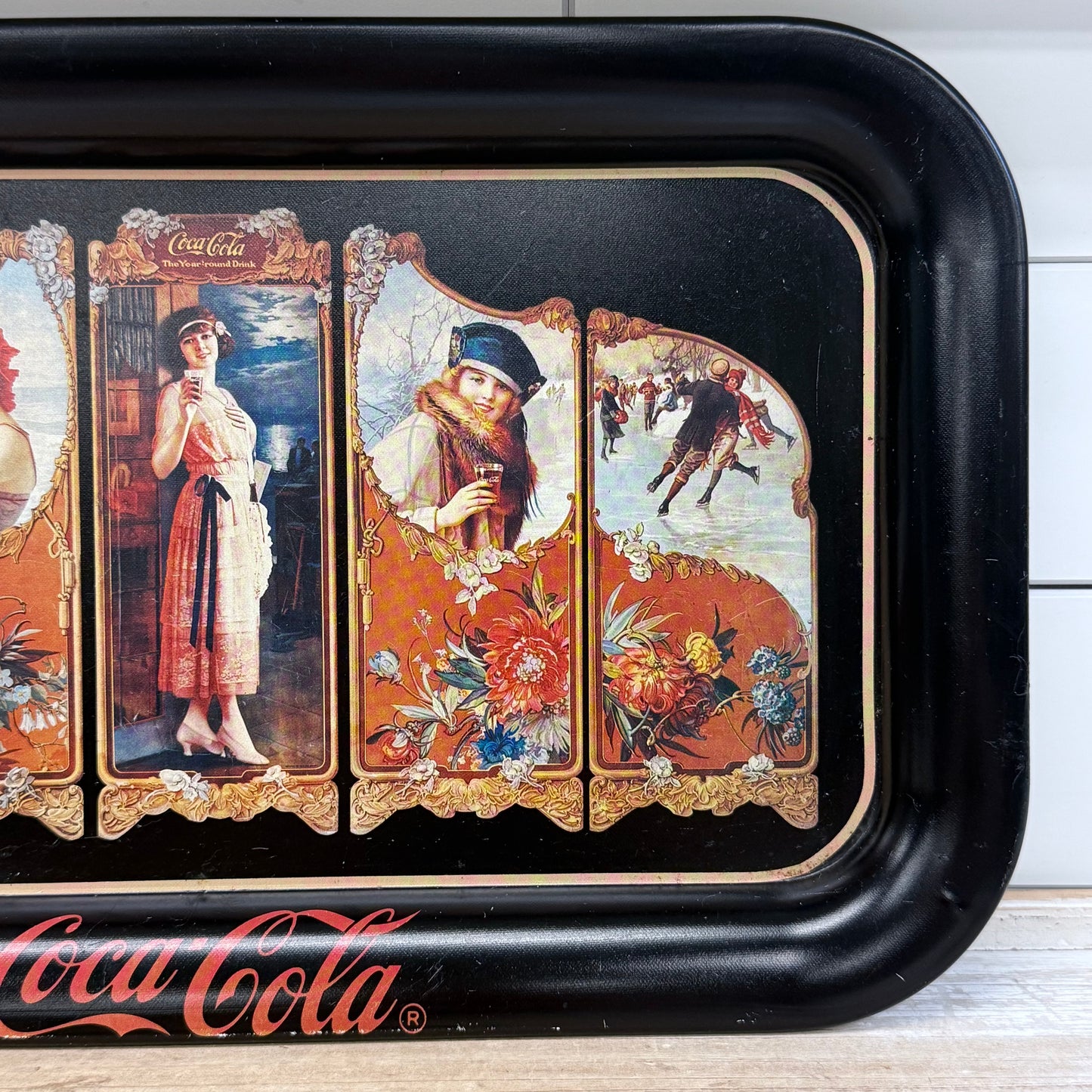 Coca Cola Metal Tray Four Seasons, Ohio Art Co. 1990