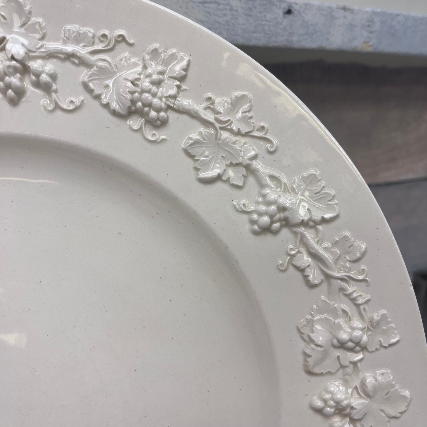 Wedgwood Embossed Grape Queensware Dinner Plates, Set of 3