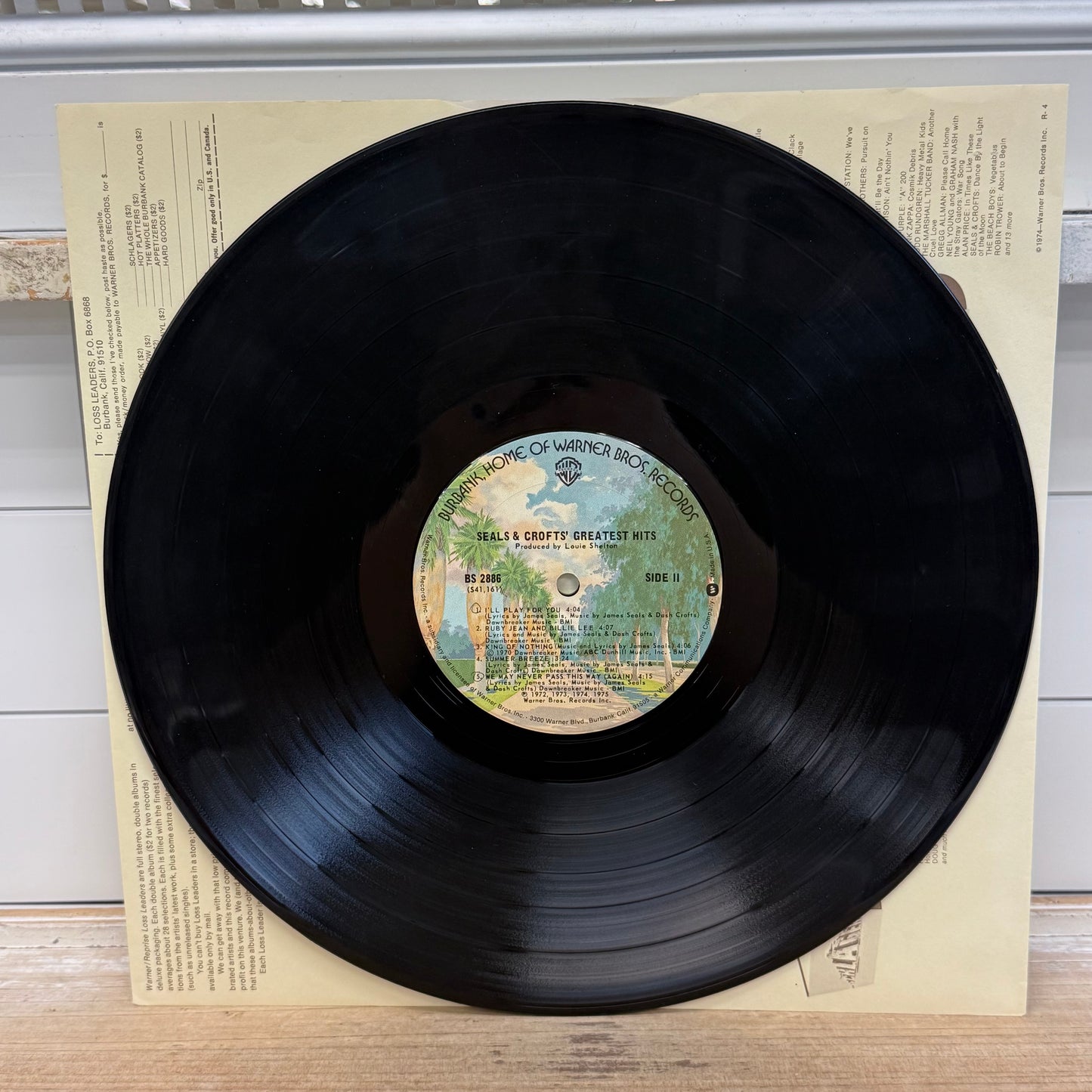 Seals & Crofts Greatest Hits Vinyl Record 1975 BS 2886