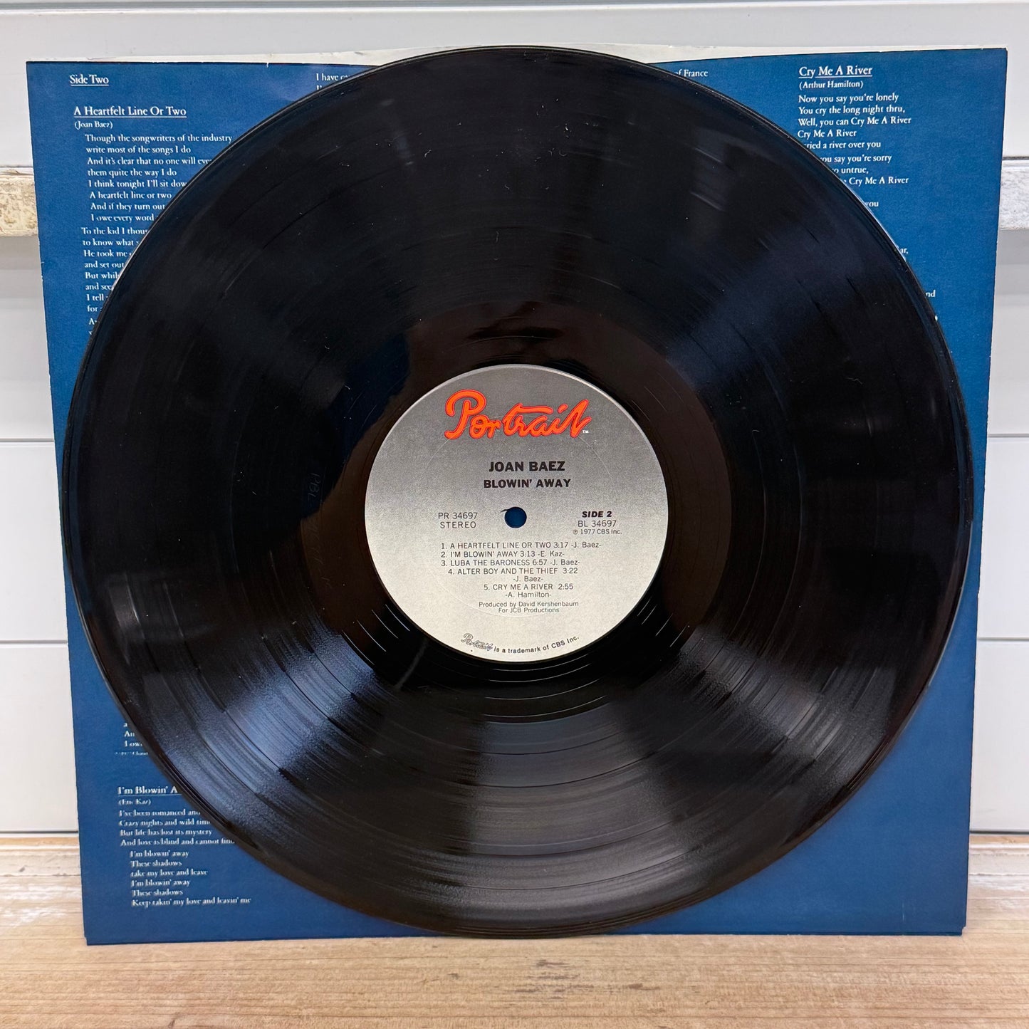 Joan Baez Blowin’ Away Vinyl Record LP 1977