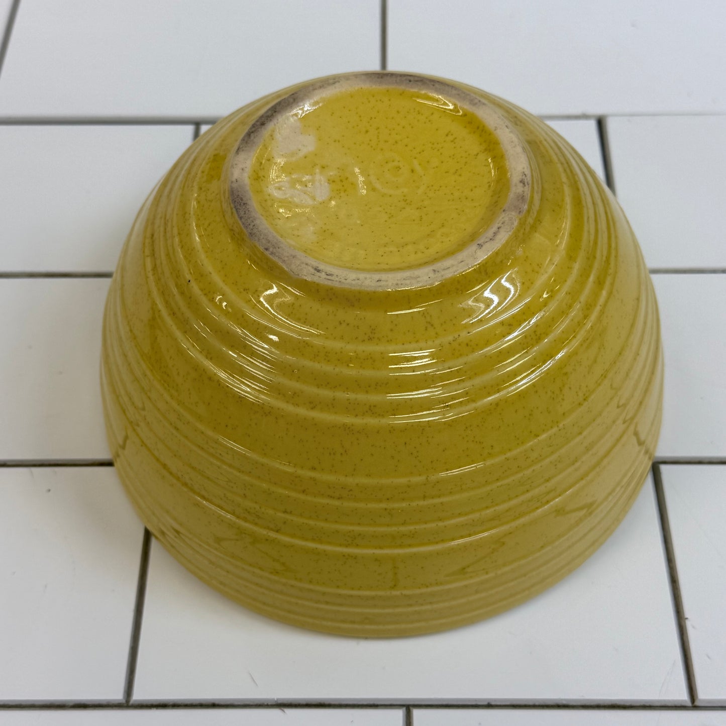 McCoy Yellow Ribbed Mixing Bowl USA 1960s