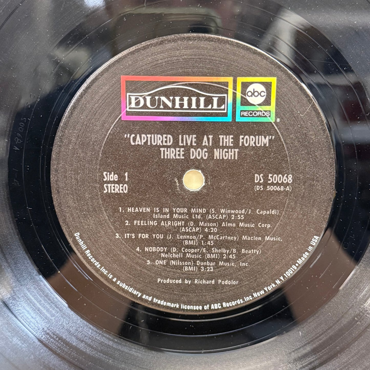 Three Dog Night Captured Live at the Forum LP 1969