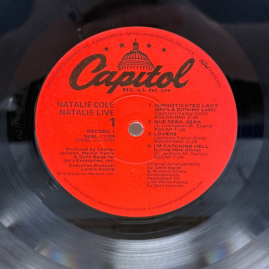 Natalie Cole Natalie Live Double Vinyl LP 1978 Capitol #SKBL-11709