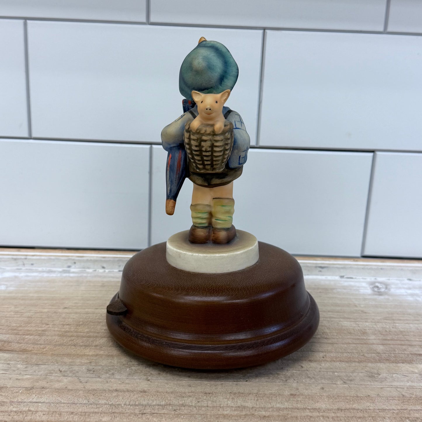 Goebel Hummel Reuge Home From Market Figurine Rotating Music Box