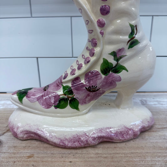 Clinchfield Boot Vase, Artware Pottery Victorian