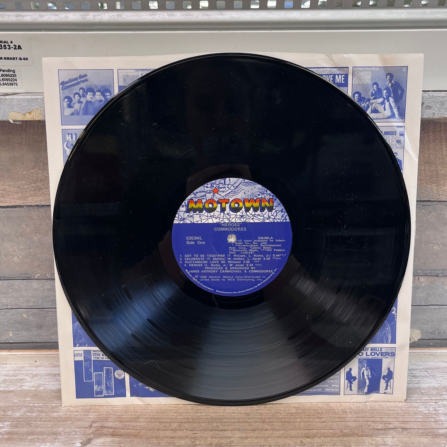 Commodores Heroes Vinyl Record, 1980
