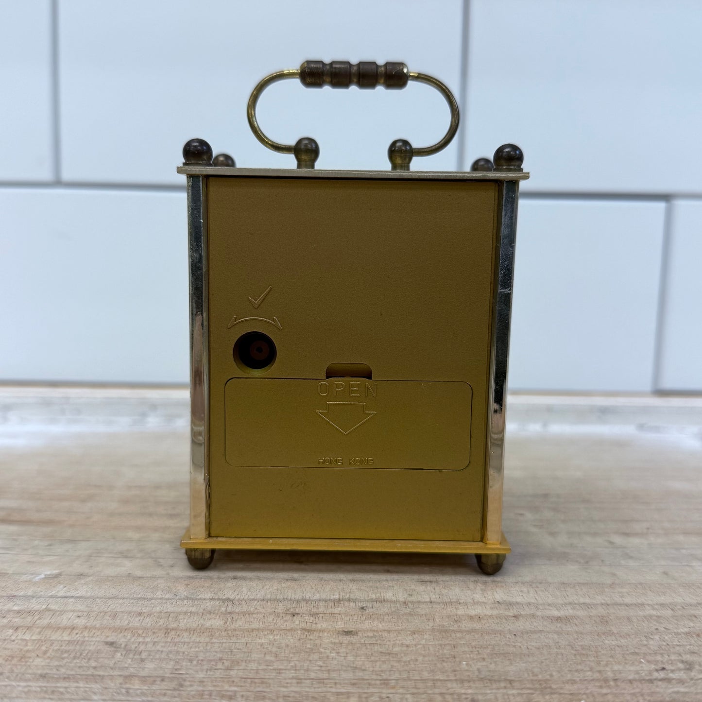 Brass Finish Metal Quartz Desk Clock