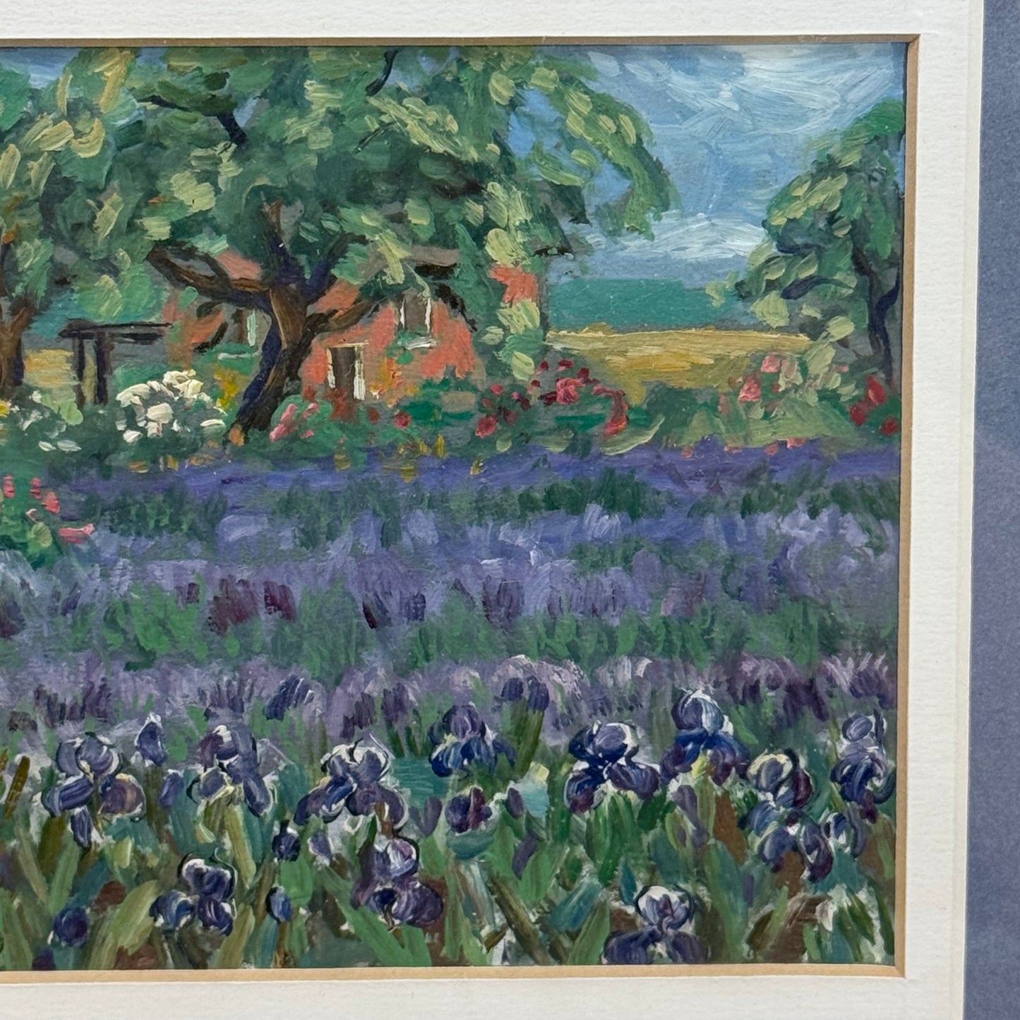 Flower Field Framed Art Print Signed C Sanford