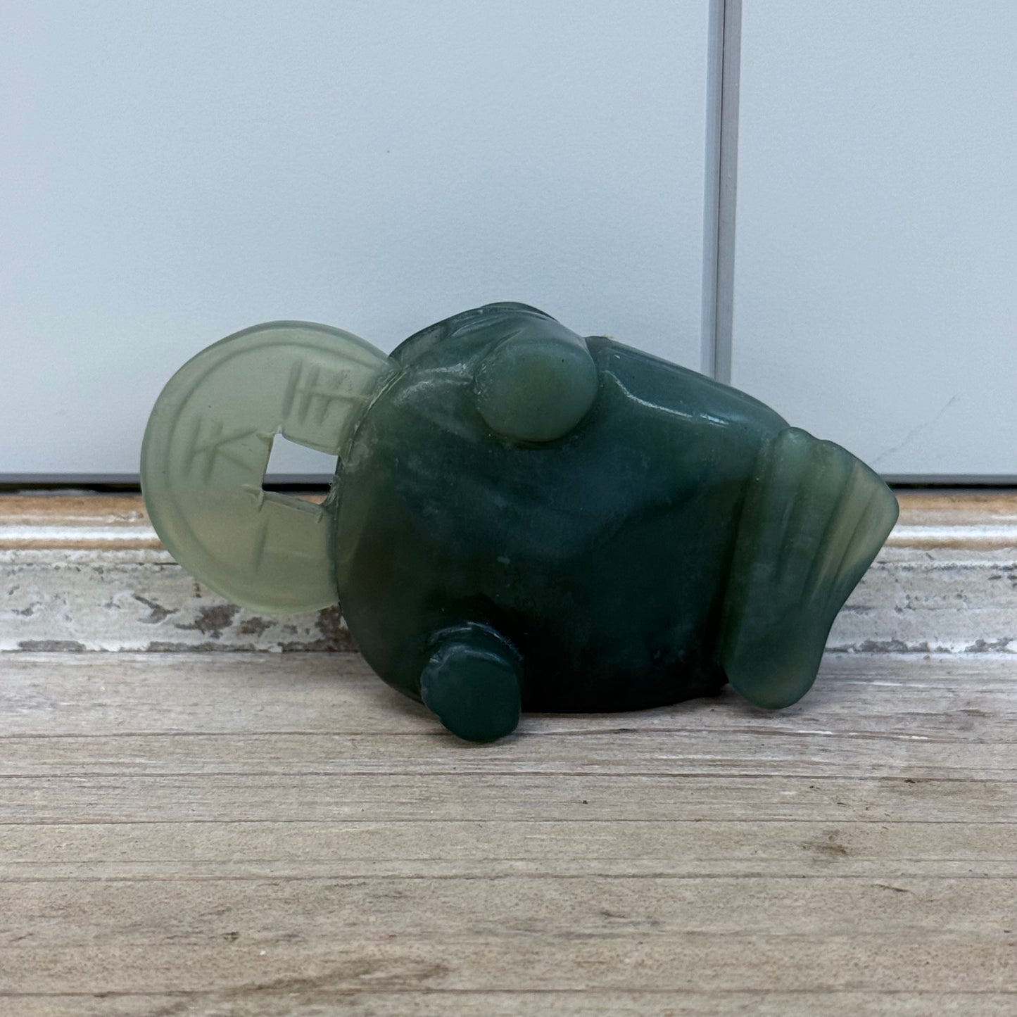 Carved Jade Jin Chan Money Frog Figurine