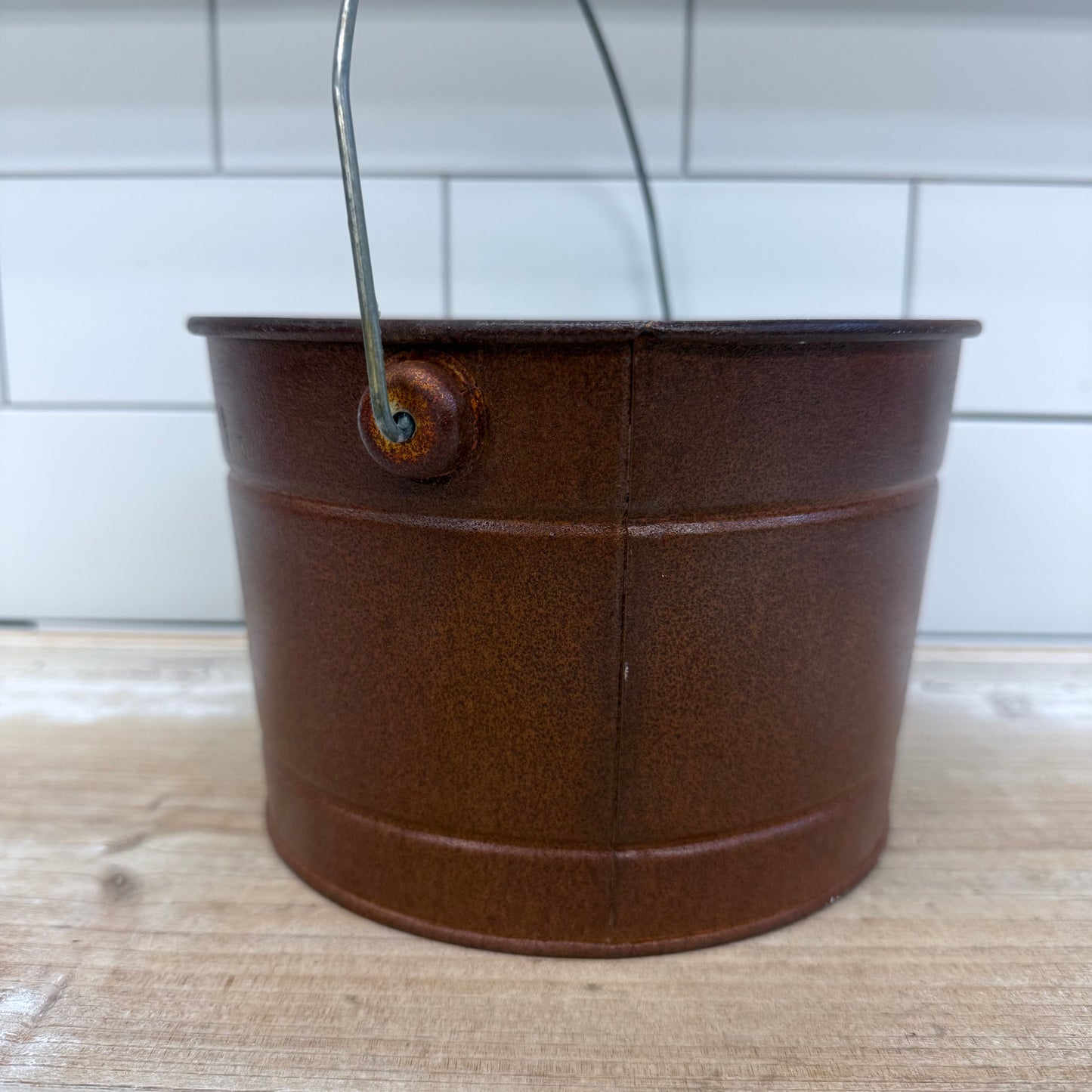 Hand Painted Chicken Metal Pail