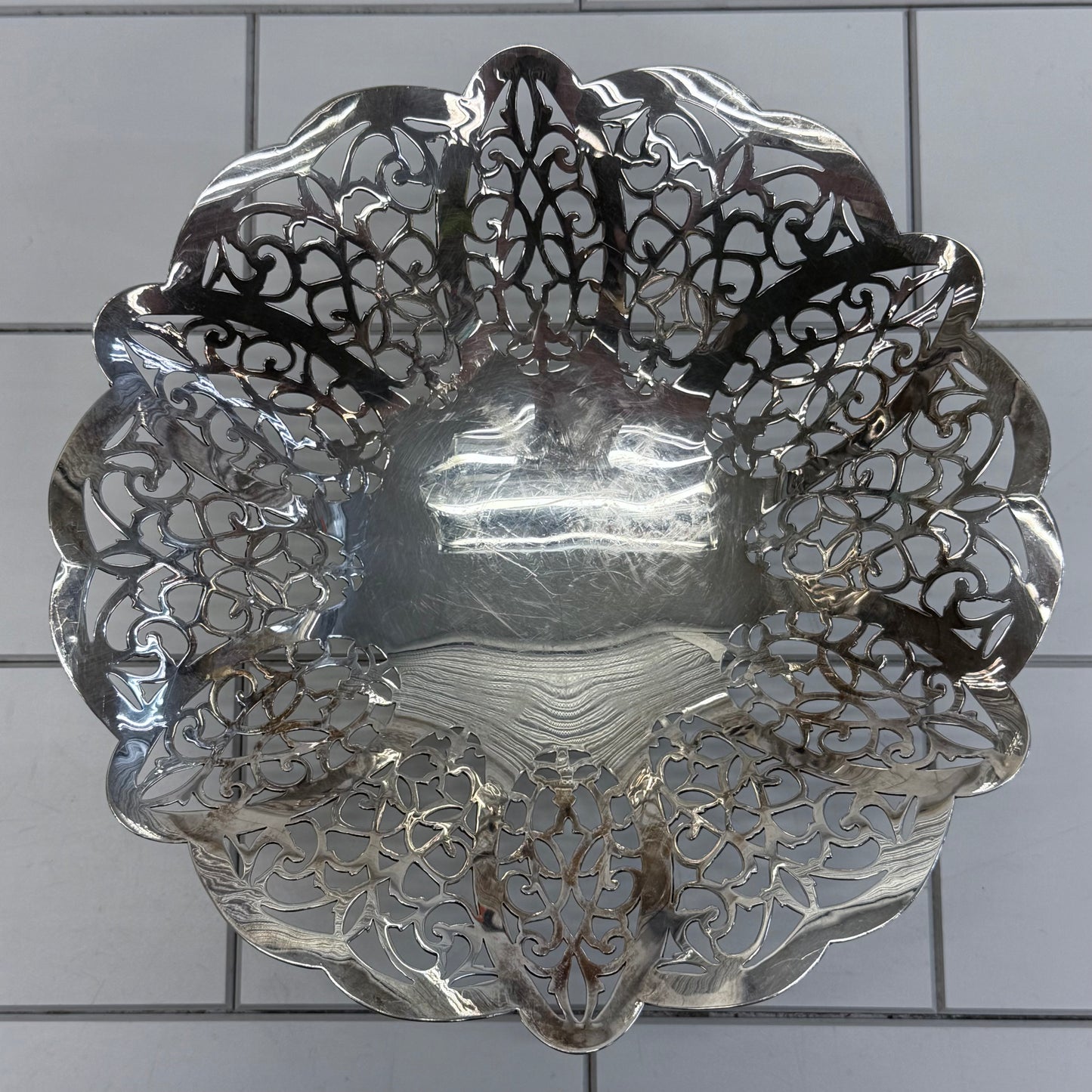 International Silver Reticulated Dish Silver Plated Lovelace
