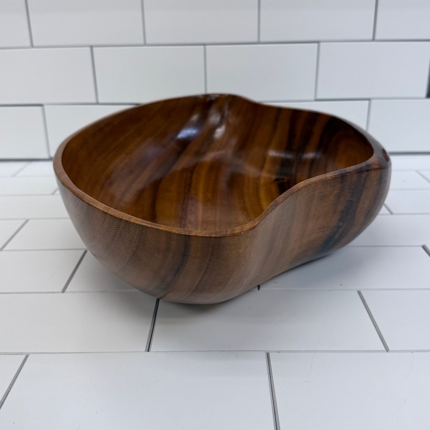 Monkey Pod Wood Salad Bowl Serveware, Set of 9