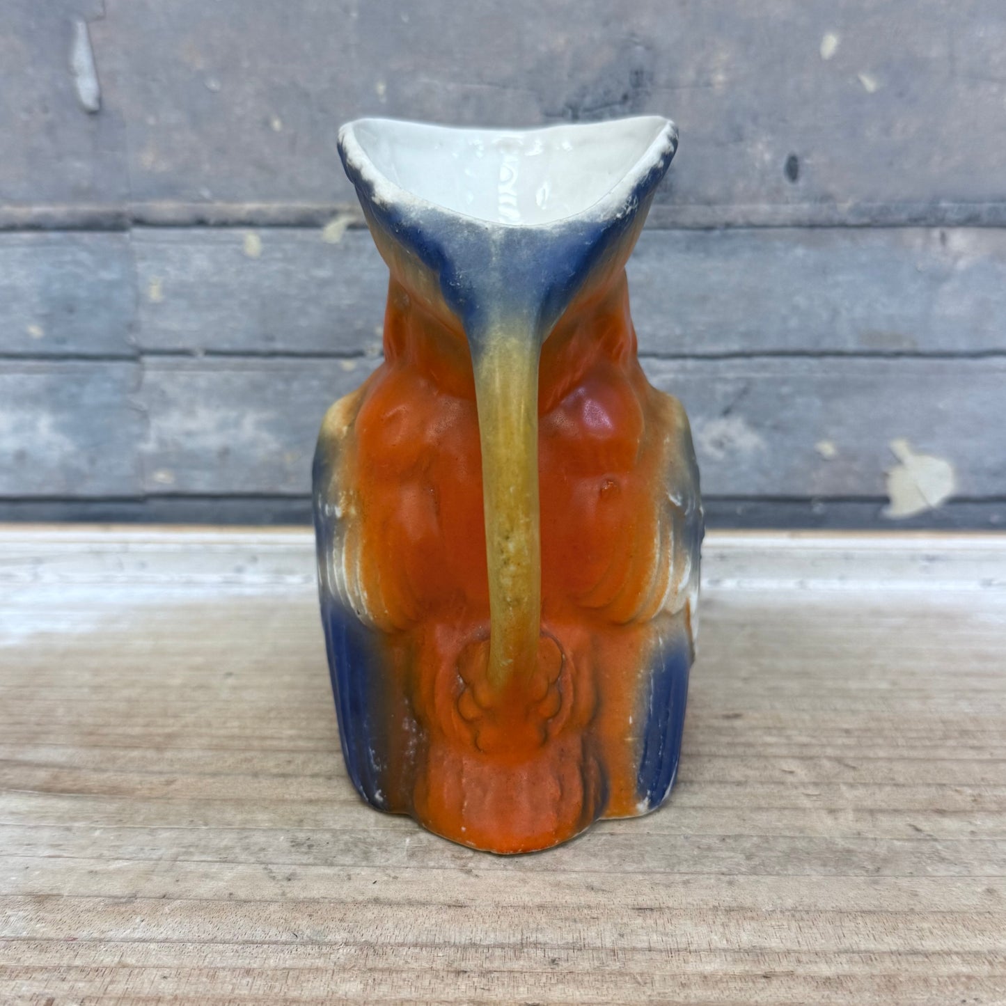 Red Dime-Marked Czech Pottery Parrot Pitcher