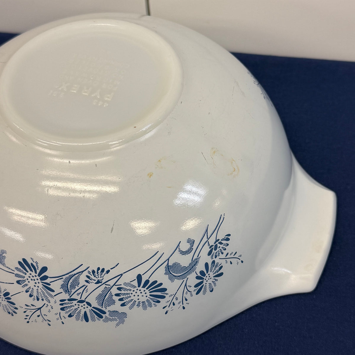 Pyrex Colonial Mist Blue Floral Casserole Dish 1980s