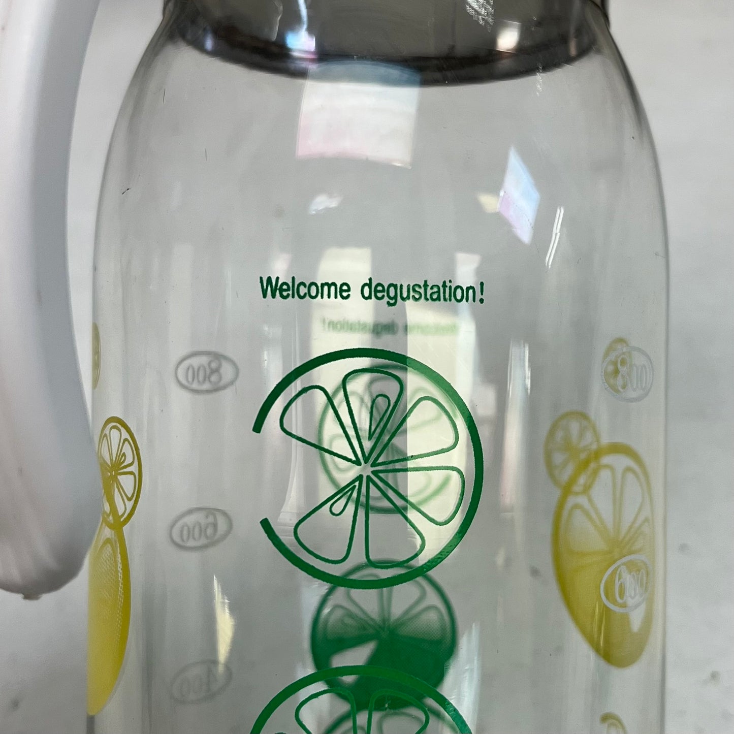MCM Lemon Lime Glass Juice Carafe, 1 Quart