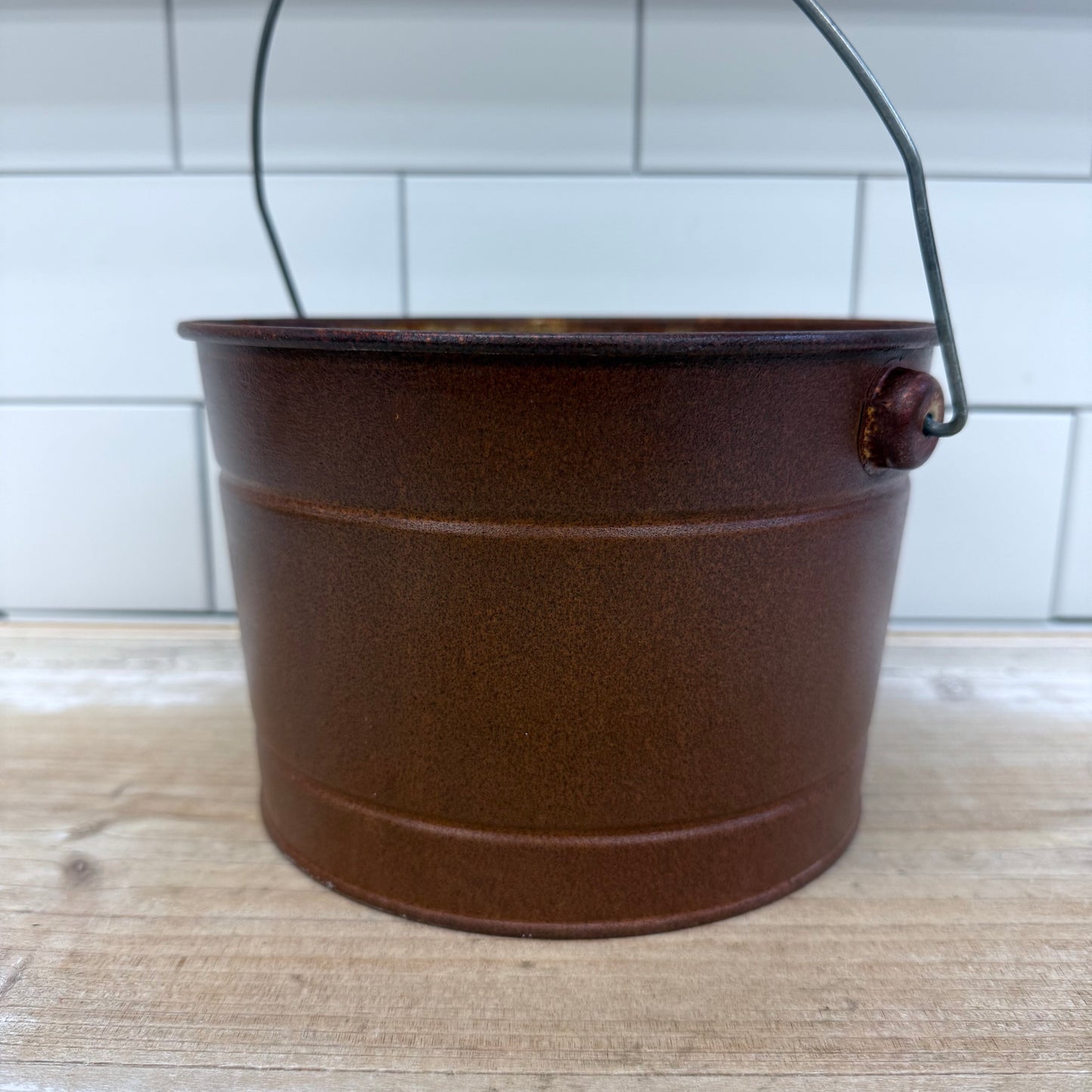 Hand Painted Chicken Metal Pail