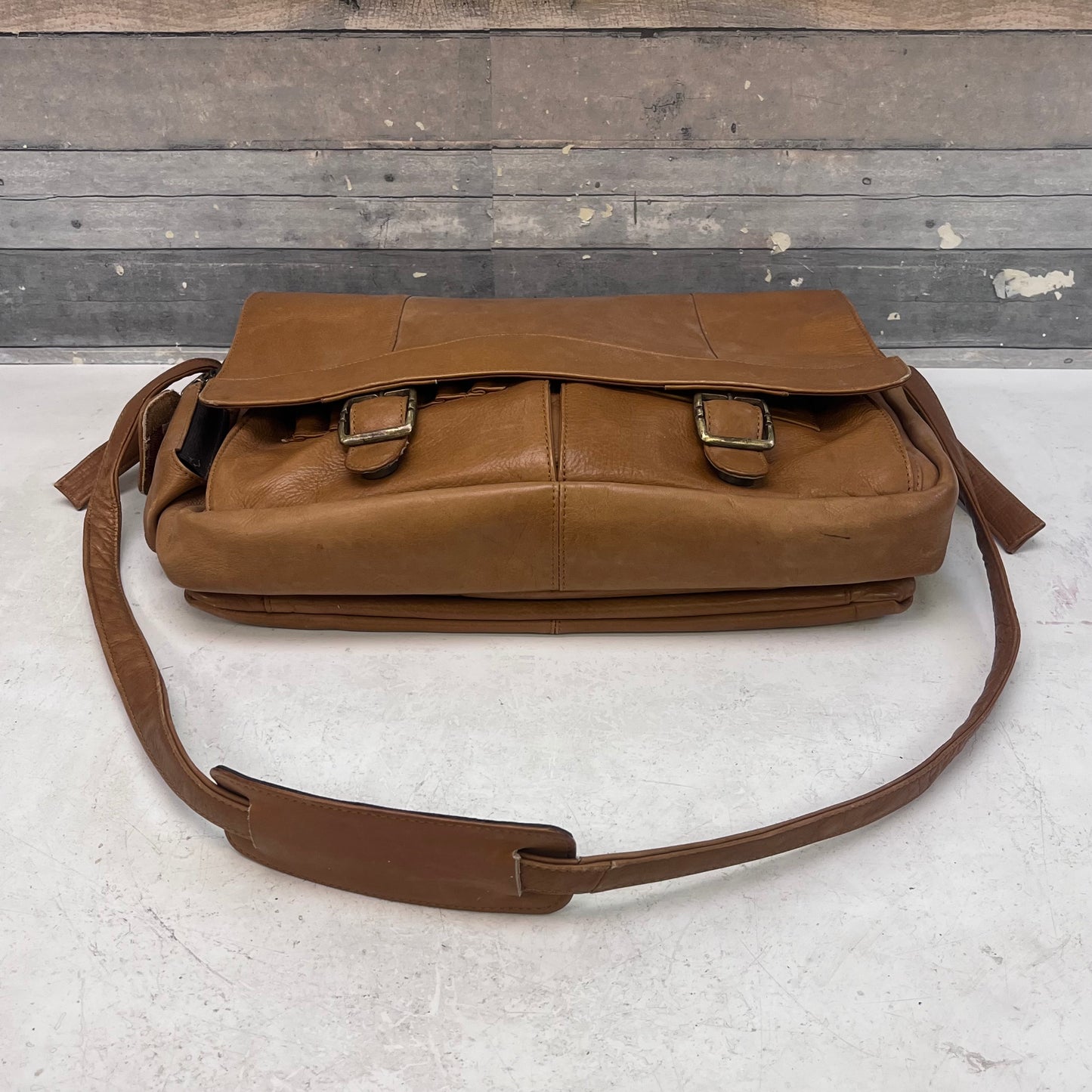 Columbian Leather Shoulder Briefcase Bag