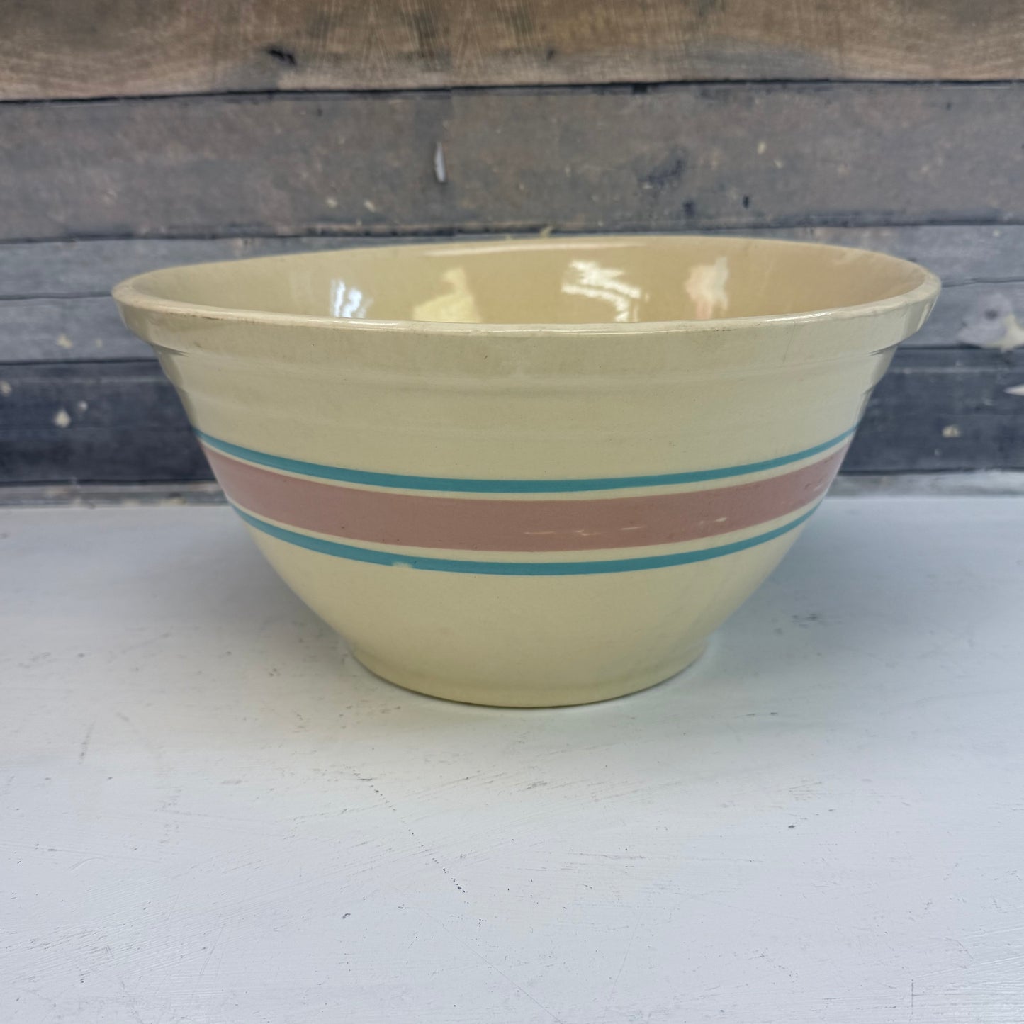 McCoy Pottery Striped Mixing Bowl Size 12