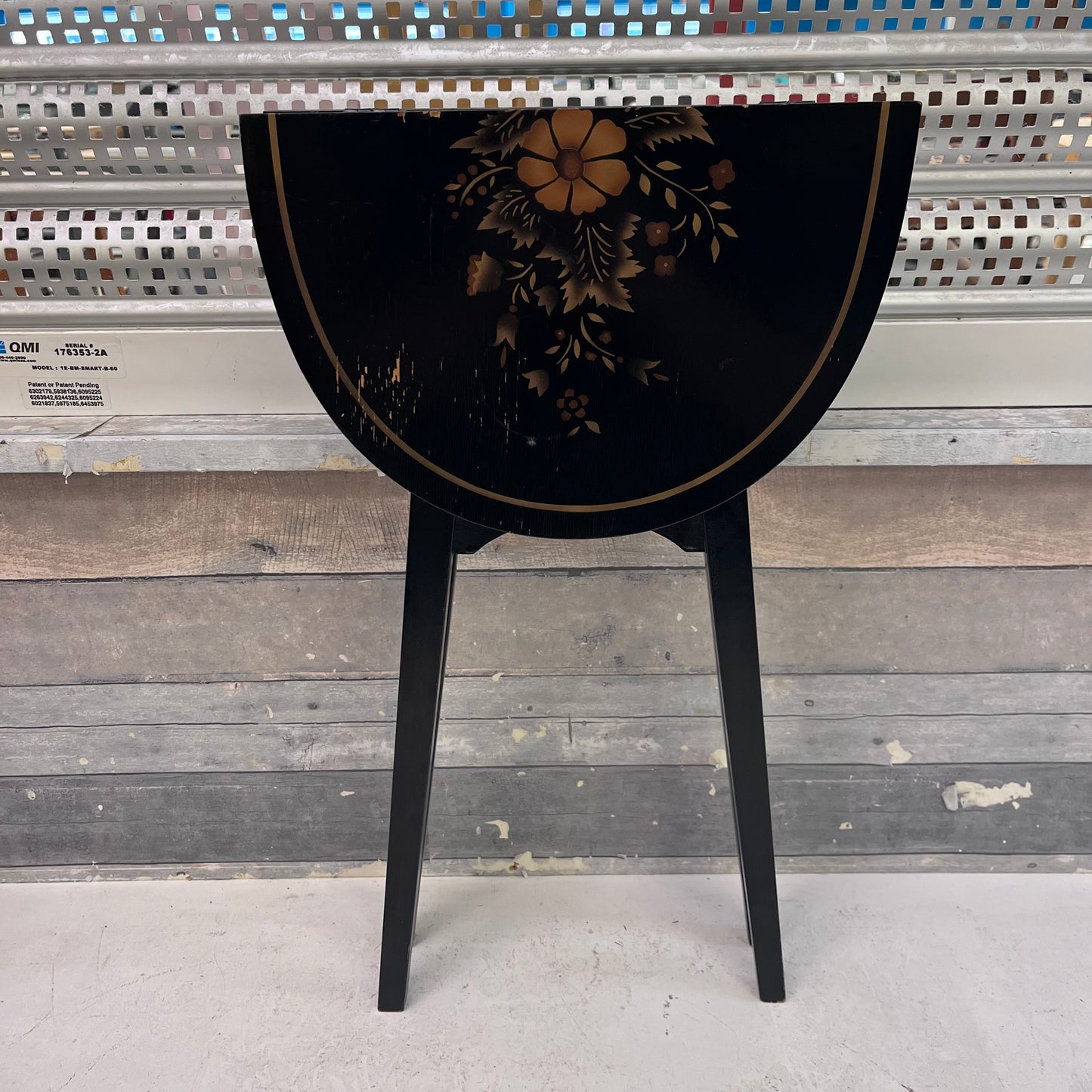 L. Hitchcock Floral Folding Wooden Accent Table