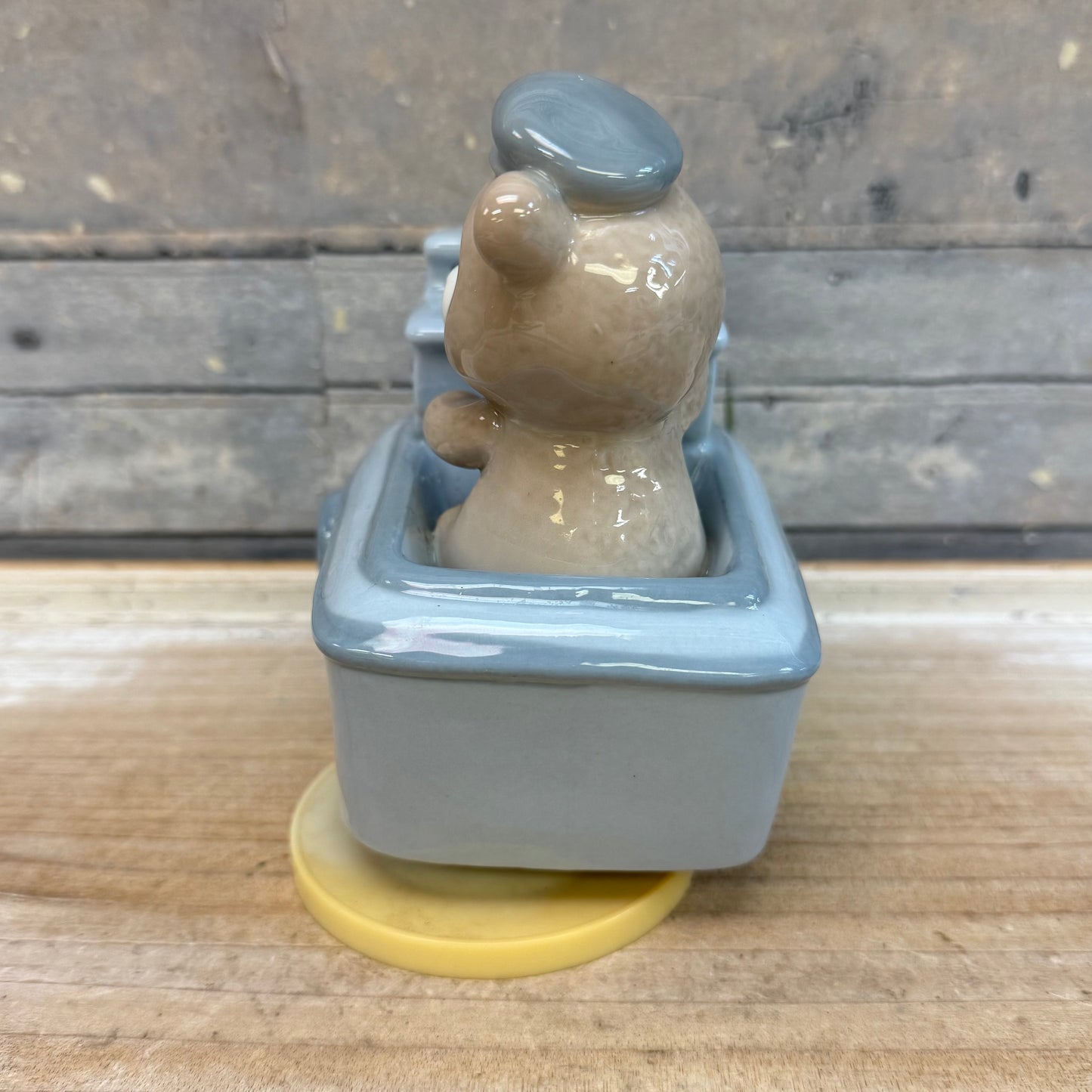 ArtMark Teddy Bear Tugboat Porcelain Music Box Figurine