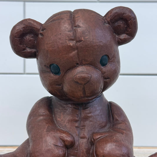 Red Mill Teddy Bear Pecan Resin Figurine #25 Vintage 1988