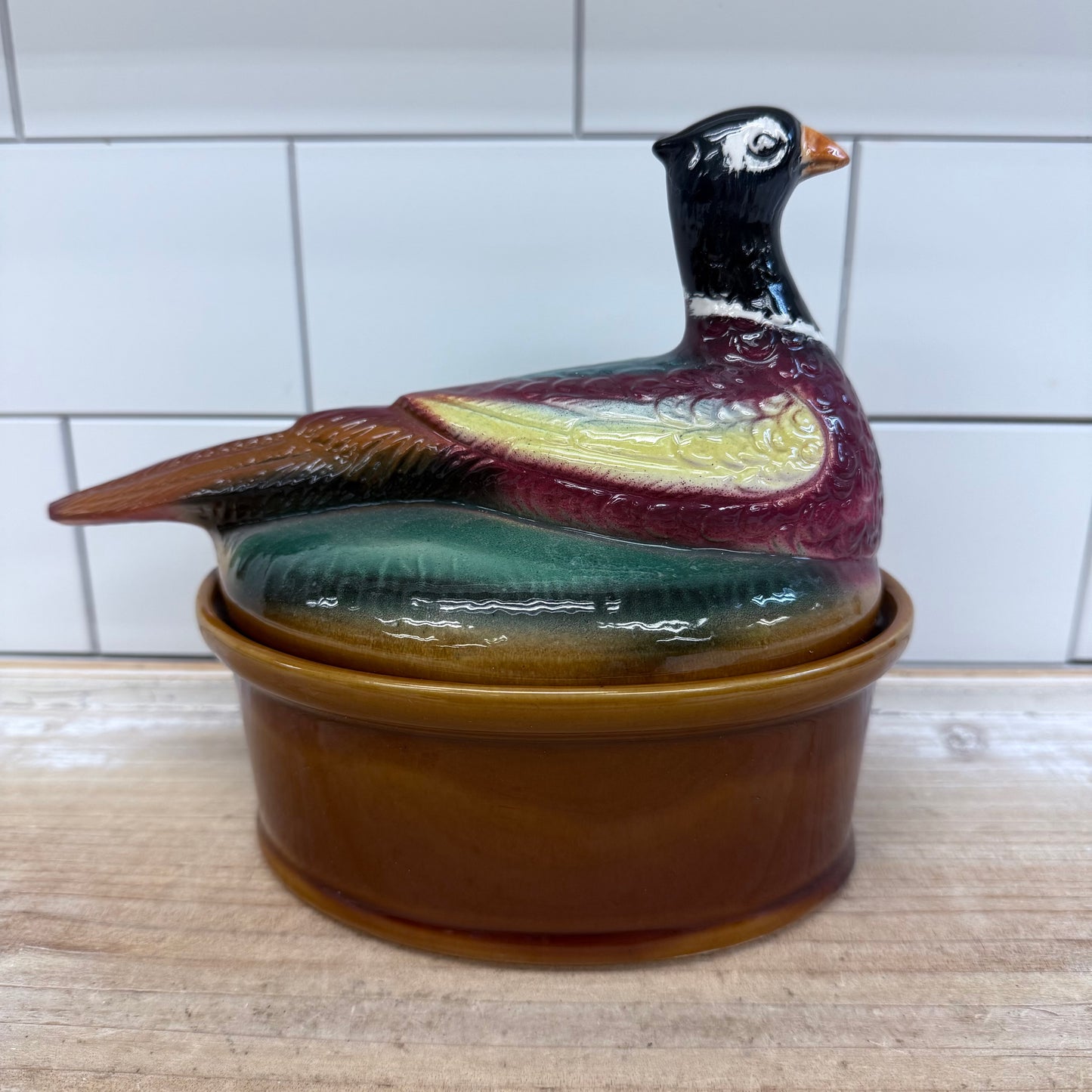 Italian Pheasant Tureen, Ceramic pâté Dish