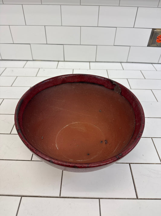 Studio Pottery Oxblood Red Earthenware Bowl