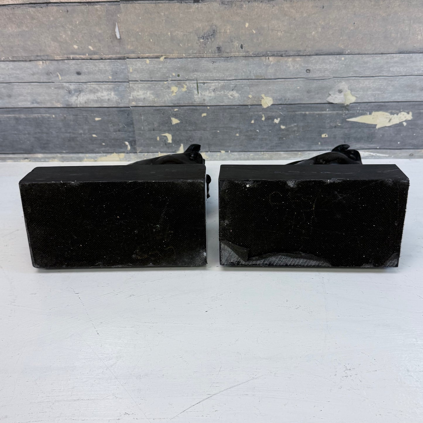 Carved Marble Horse Head Bookends, Set of 2