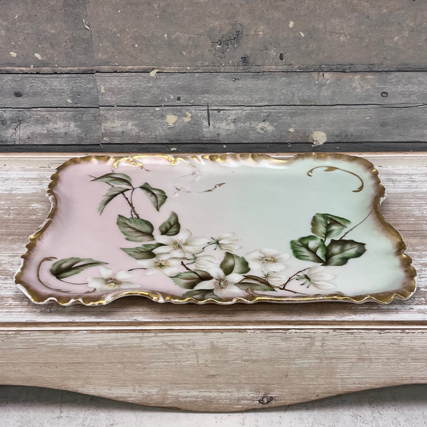 Haviland & Co. Limoges Floral Porcelain Tray, Antique