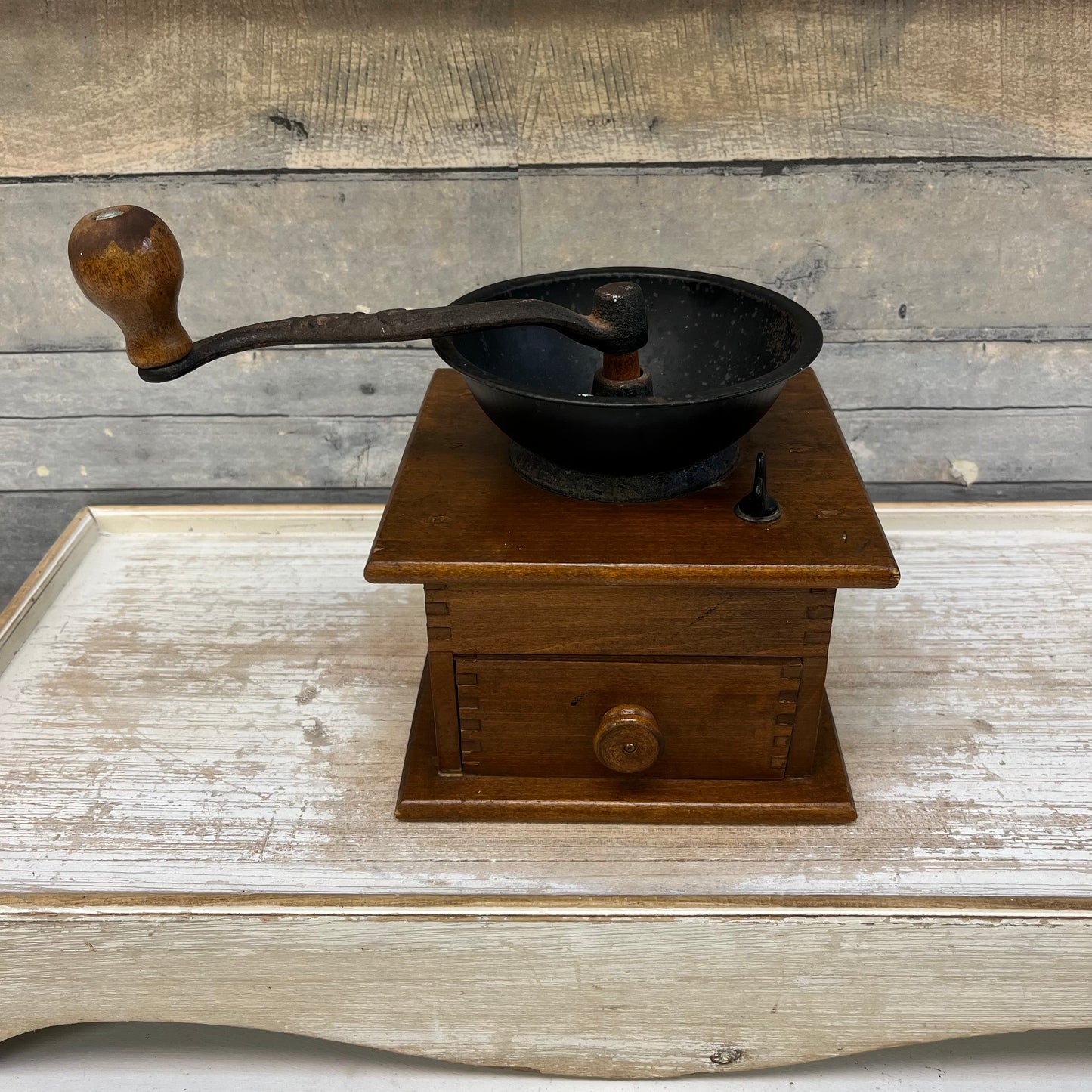 W.H. Co. Cast Iron Hand Crank Coffee Grinder