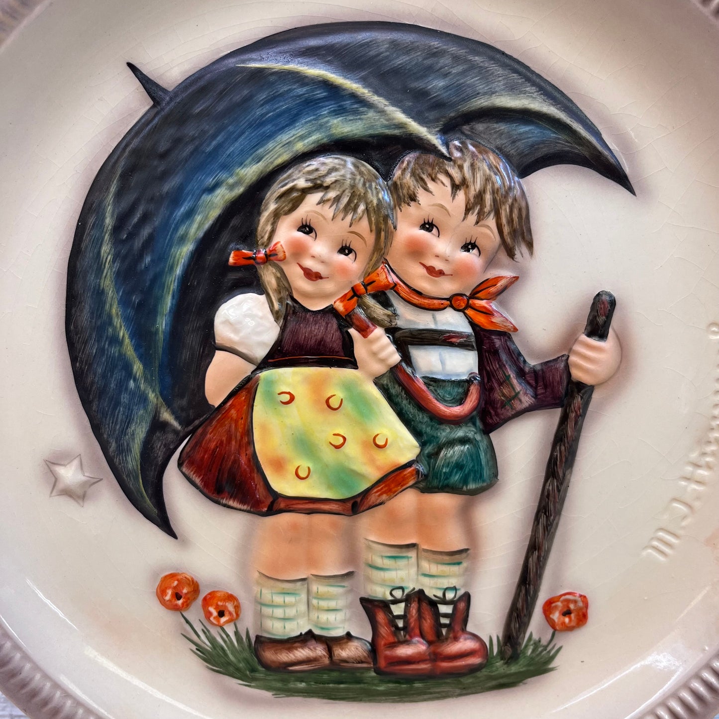 Goebel Hummel Anniversary Stormy Weather Plate, 1975